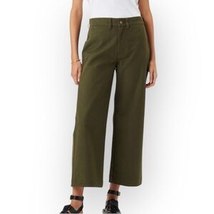 NWT Amour Vert Wide Leg Olive Green High Rise  Utility Pant 2